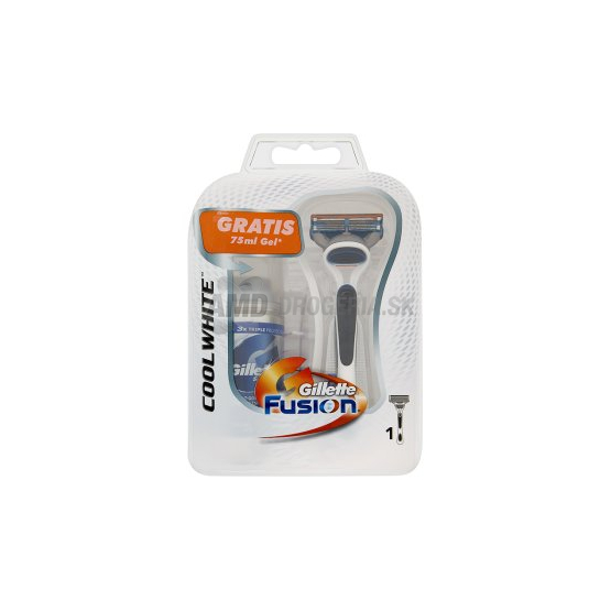 GILLETTE FUSION COOL WHITE STROJČEK + GÉL NA HOLENIE 75 ML