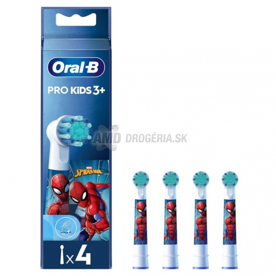 Oral-B Pro Kids Spiderman náhradné hlavice na elektrickú zubnú kefku, 4 ks
