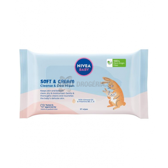 Nivea Baby Soft & Cream vlhčené utierky, 57 ks
