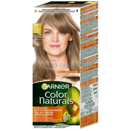 GARNIER COLOR NATURALS PERMANENTNÁ FARBA NA VLASY PRIRODEZENÁ POPOLAVÁ BLOND 7.1