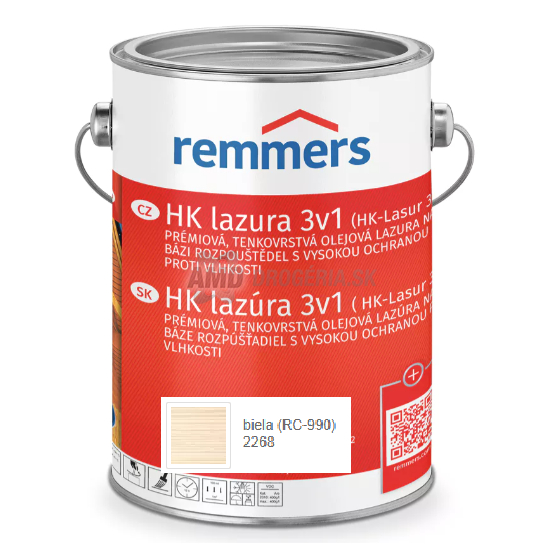 REMMERS HK LAZÚRA 3V1 BIELA  2,5L