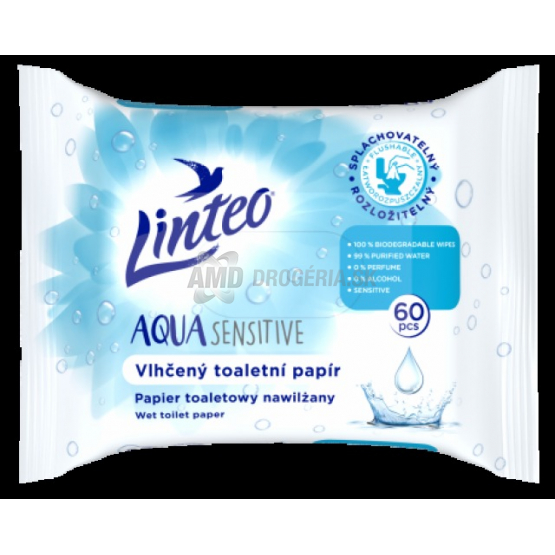 Linteo Aqua Sensitive vlhčený toaletný papier, 60 ks