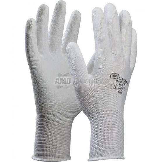Gebol Micro Flex pracovné rukavice biele, veľkosť 10 (XL)