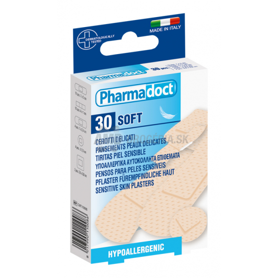 Pharmadoct Soft náplasti pre citlivú pokožku, 30 ks