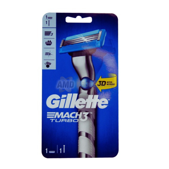 Gillette Mach3 Turbo pánsky holiaci strojček, 1 ks + 1 náhradná hlavica