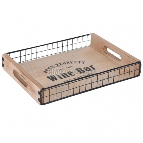 TÁCKA DREVO/KOV 39,5X30CM VEĽKÁ