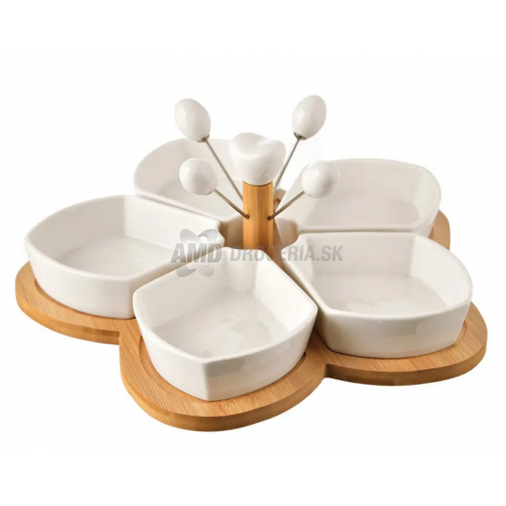 MISA SERVIROVACIA NAPICHOVADLA+BAMBUSOVÁ TÁCKA SET WHITELINE