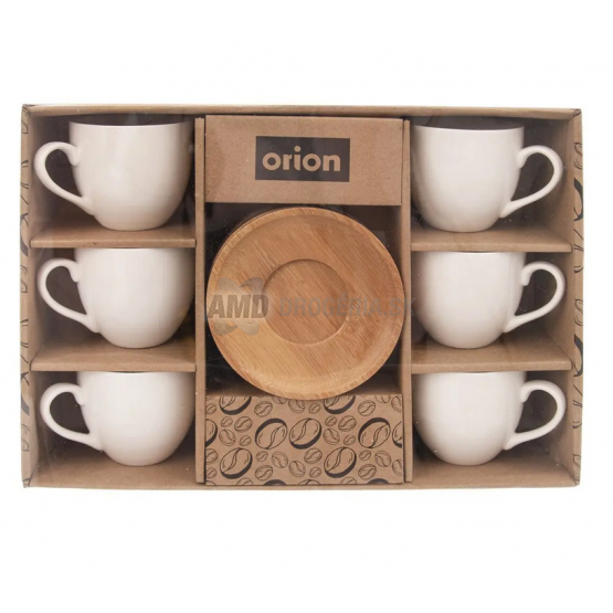 HRNČEK PORCELÁNOVÝ + PODŠÁLKA WHITELINE 125ML 6KS