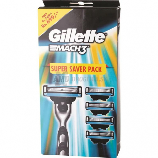 Gillette Mach3 holiaci strojček + 4 náhradné hlavice