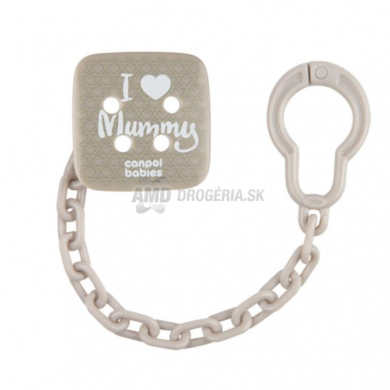 Canpol Babies Retiazka na cumeľ I Love Mummy, béžová