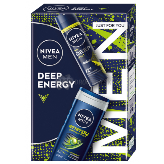 KAZETA NIVEA MEN BOX DEEP ENERGY SPRCHOVÝ GÉL 250ML + ANTIPERSPIRANT 150ML 