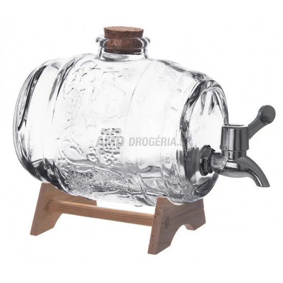 SÚDOK SKLO KOHÚTIK STOJAN DREVO 1L