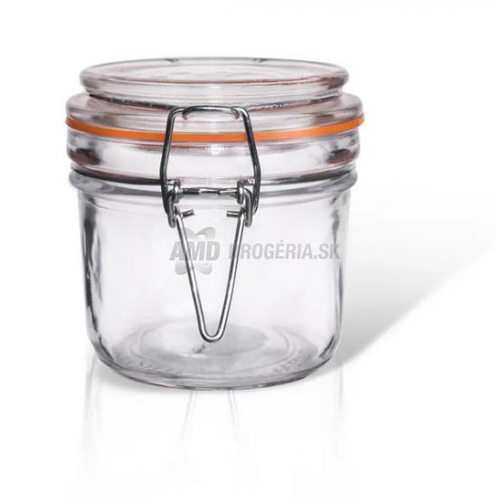 DÓZA SKLO/KOV KLIP PATENT BELA 0,22L