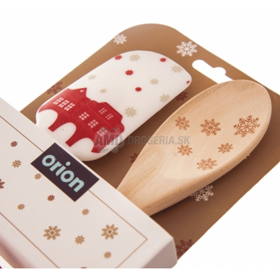 STIERKA KUCHYNSKÁ SILIKÓN/DREVO+VAREŠKA DOMKY ZLATÁ