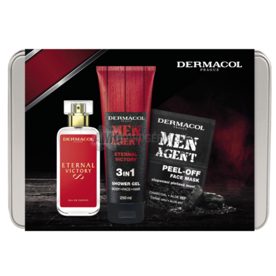 KAZETA DERMACOL MEN ETERNAL VICTORY EDP 50ML + SPRCHOVÝ GÉL 250ML + PEELINGOVÁ MASKA 