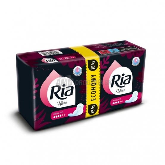 Ria Ultra Normal Plus dámske hygienické vložky s krídelkami, Duopack, 18 ks