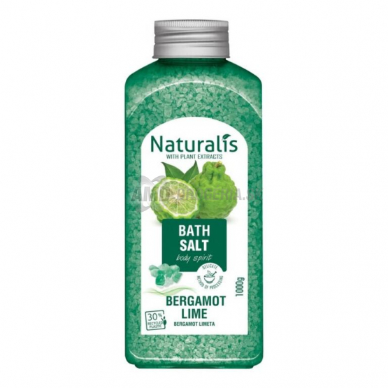 Naturalis Soľ do kúpeľa Limetka a bergamot, 1 kg