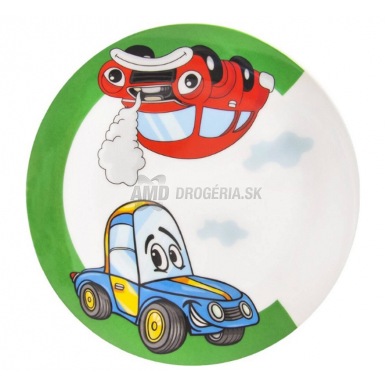 TANIER PORCELÁNOVÝ PLYTKÝ DETSKÝ AUTO PRIEMER 16CM