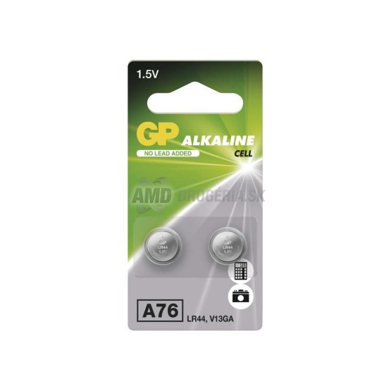GP Alkalická gombíková batéria LR44 (A76), 2 ks