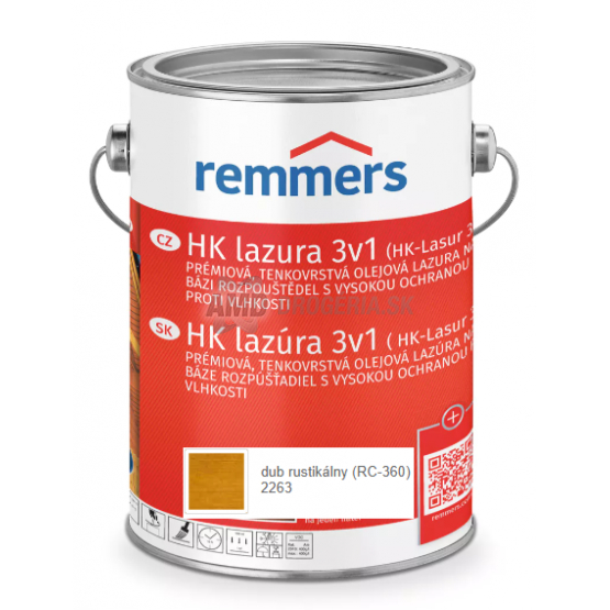 REMMERS HK LAZÚRA 3V1  DUB RUSTIKÁLNY 2,5L 
