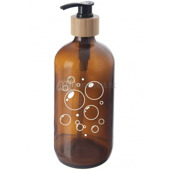 DÁVKOVAČ NA MYDLO HNEDE SKLO 0,5L