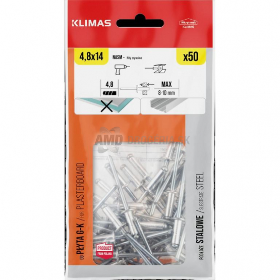 Klimas Trhací nit AL/ST 4,8 x 14 mm, 50 ks