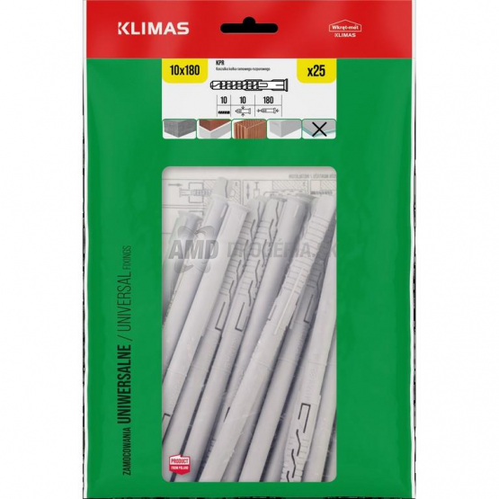 Klimas Rámová hmoždinka KPR, 10 × 180 mm, 1 ks