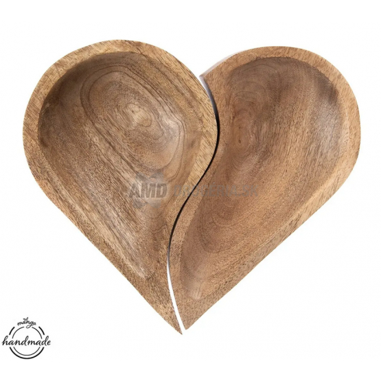 MISKA DREVO MANGO SRDCE DELENÉ 30,5X26CM