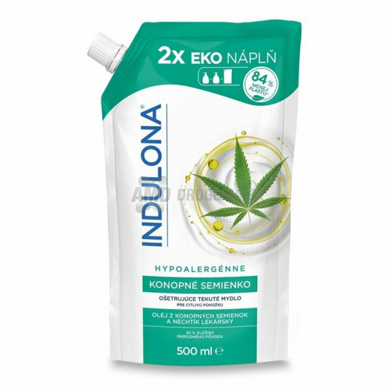 Indulona Tekuté mydlo náhradná náplň Konopné semienko, 500 ml