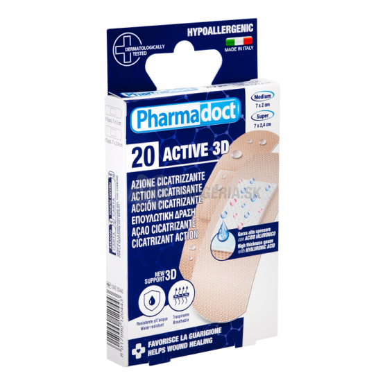 Pharmadoct Active 3D náplasti s kyselinou hyalurónovou, 20 ks