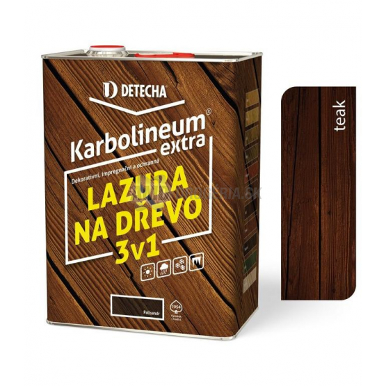 Detecha Karbolineum Extra lazúra na drevo 3v1 teak, 8 kg