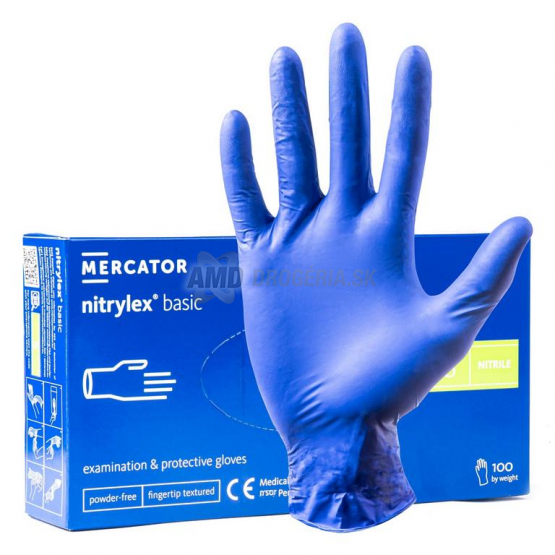 Mercator Nitrylex Basic nitrilové rukavice tmavo modré, veľkosť S, 100 ks