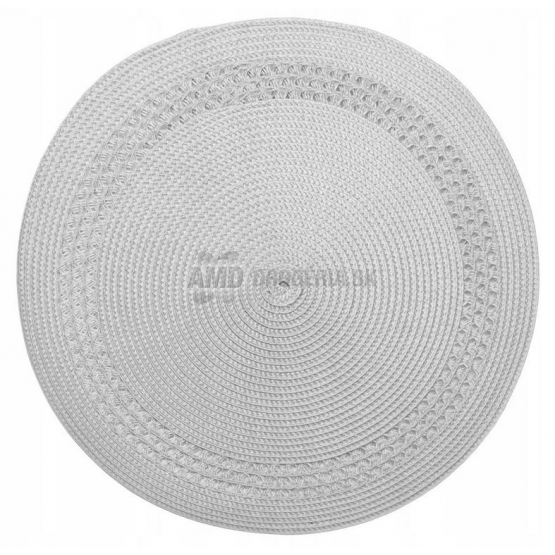 Prestieranie okrúhle sivé pletené, 38 cm
