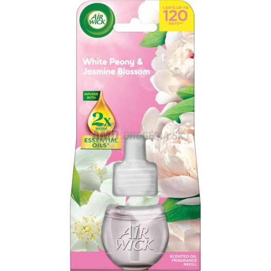 Air Wick elektrická náplň Biela pivonka a jazmínový kvet, 19 ml