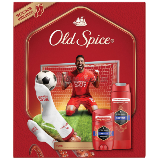 KAZETA OLD SPICE CAPTAIN SPRCHOVÝ GÉL 2 V 1 250ML + STICK 50ML + PONOŽKY 