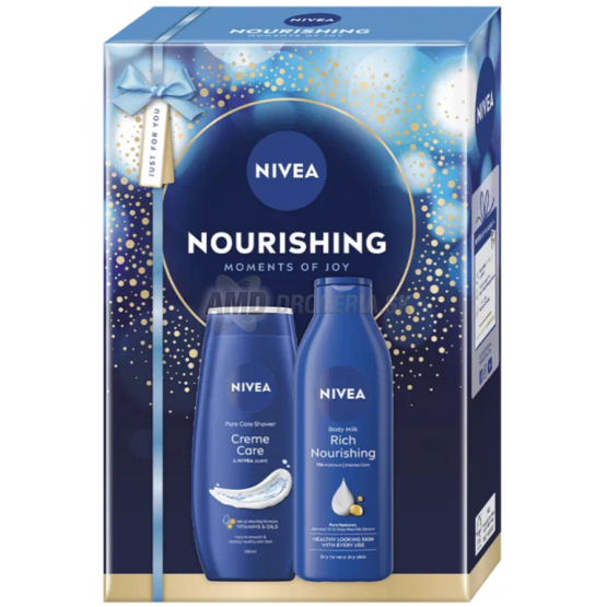 KAZETA NIVEA NOURISHING SPRCHOVÝ GÉL 250ML + TELOVÉ MLIEKO 250ML 