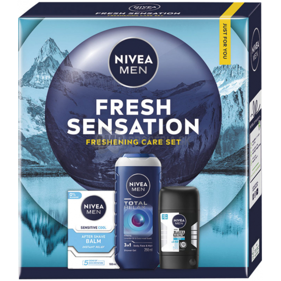 KAZETA NIVEA FRESH SENSAT BALZAM PO HOLENÍ 100ML + SPRCHOVÝ GÉL 250ML + ANTIPERSPIRANT 50ML
