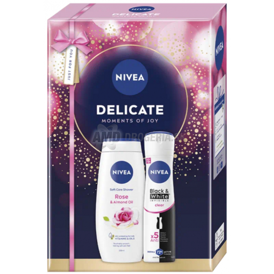 KAZETA NIVEA DELICATE SPRCHOVÝ GÉL 250ML + ANTIPERSPIRANT 150ML