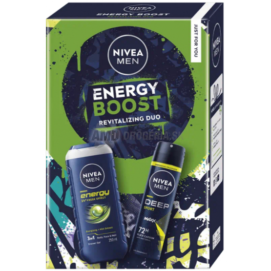 KAZETA NIVEA ENERGY BOOST SPRCHOVÝ GÉL 250ML + ANTIPERSPIRANT 150ML