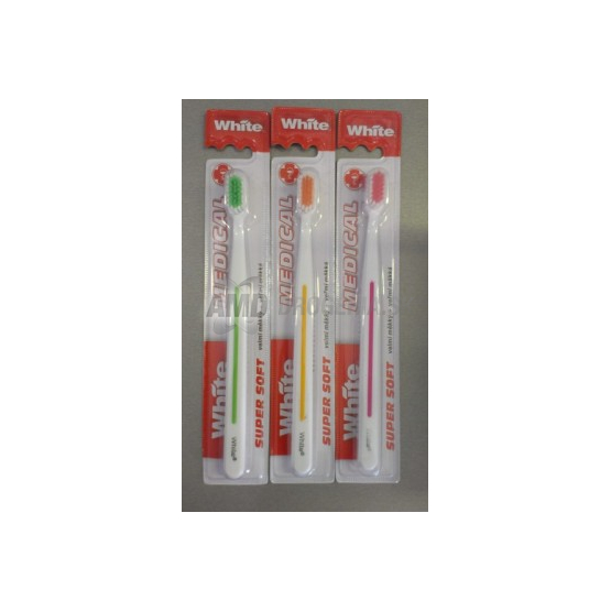 WHITE ZUBNÁ KEFKA MEDICAL COLOR MÄKKÁ 1 KS