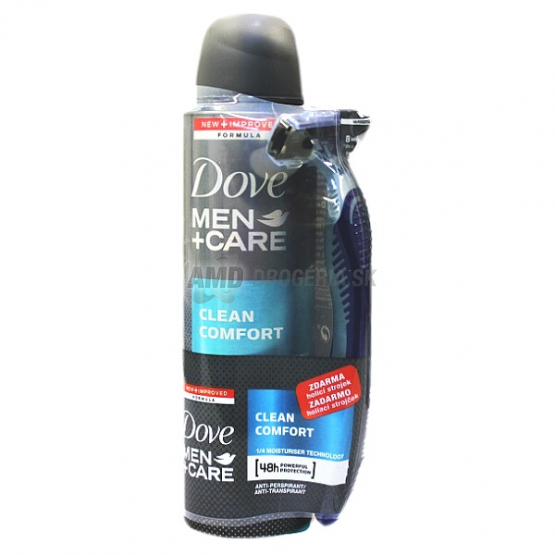 DOVE DEODORANT MEN CLEAN COMFORT 150ML +ZILETKA