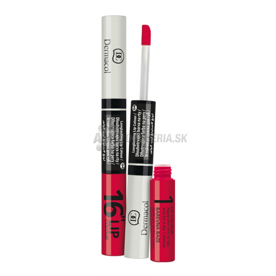DERMACOL 16H LIP COLOUR DLHOTRVAJÚCA DVOJFÁZOVÁ FARBA A LESK NA PERY 10 LONGLASTING LIP COLOUR 4,8 G