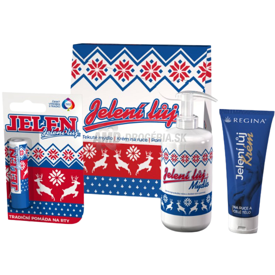 KAZETA REGINA JELENÍ LOJ TEKUTÉ MYDLO 250ML + KRÉM NA RUKY 75ML + POMADA NA PERY  4,5G