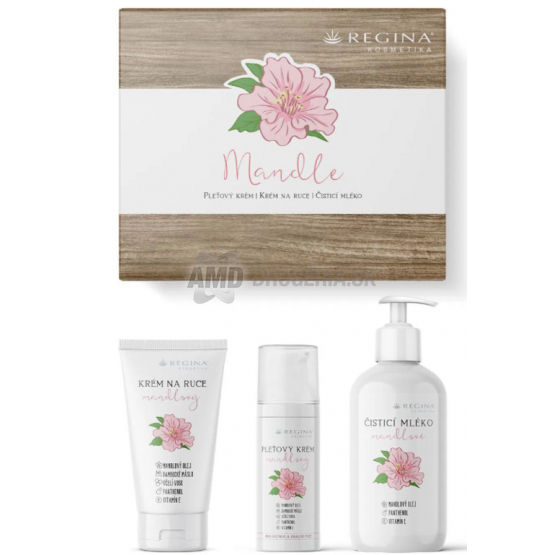 KAZETA REGINA MANDLA PLEŤOVÝ KÉM 50ML + KRÉM NA RUKY 75ML + ČISTIACE MLIEKO 200ML 