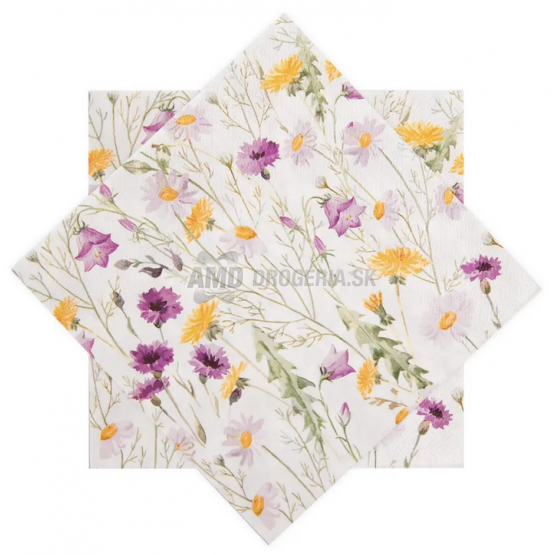 SERVÍTKY JARNÉ KVETY 20 KS 33 X 33 FIALOVÁ