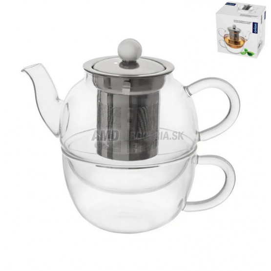 ČAJOVÁ SÚPRAVA BOROSIL SKLO + NEREZ FILTER 2KS