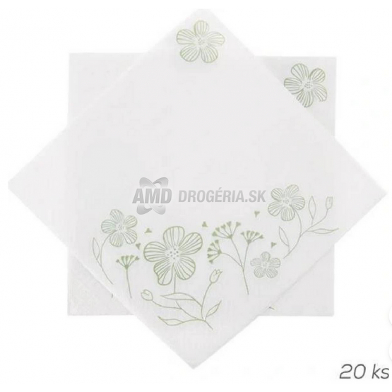 SERVÍTKY GREENISH 20 KS 33 X 33 BIELA