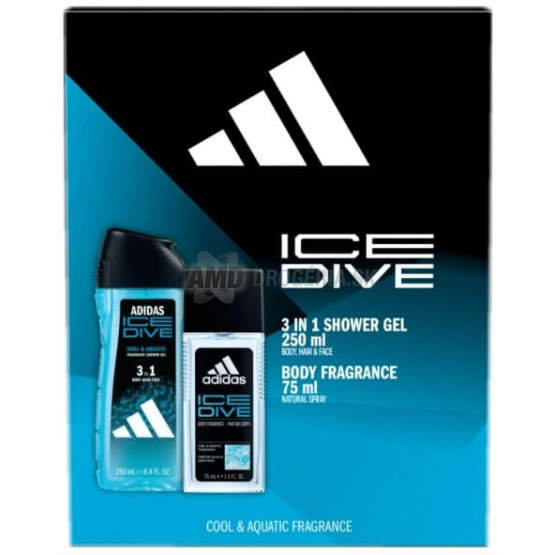 KAZETA ADIDAS ICE DIVE SPRCHOVÝ GÉL 250ML + PARFÉMOVANÝ DEODORANT 75ML