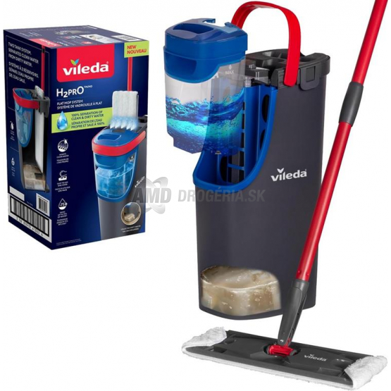 Vileda H2O Pro plochý mop set (mop + vedro)