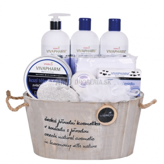 KAZETA KOZIE MLIEKO SPRCHOVÝ GÉL 400ML  + ŠAMPÓN 400ML +  TELOVÉ MLIEKO 400ML +  TELOVÉ MASLO 200ML  + TUHÉ MYDLO  100G  + ŠUMIVÁ PRÍSADA DO KÚPEĽA 75G + MASÁŽNA HUBKA  + KOZMETICKÁ ČELENKA  + PEMZA